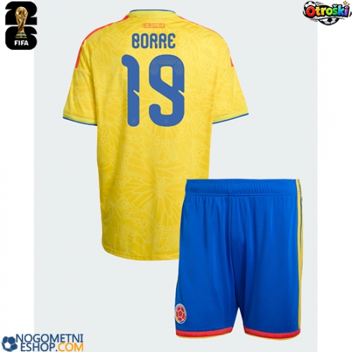 Otroški Nogometni dresi Kolumbija Rafael Santos Borre #19 Domači SP 2026 Kratek Rokav (+ Kratke hlače)